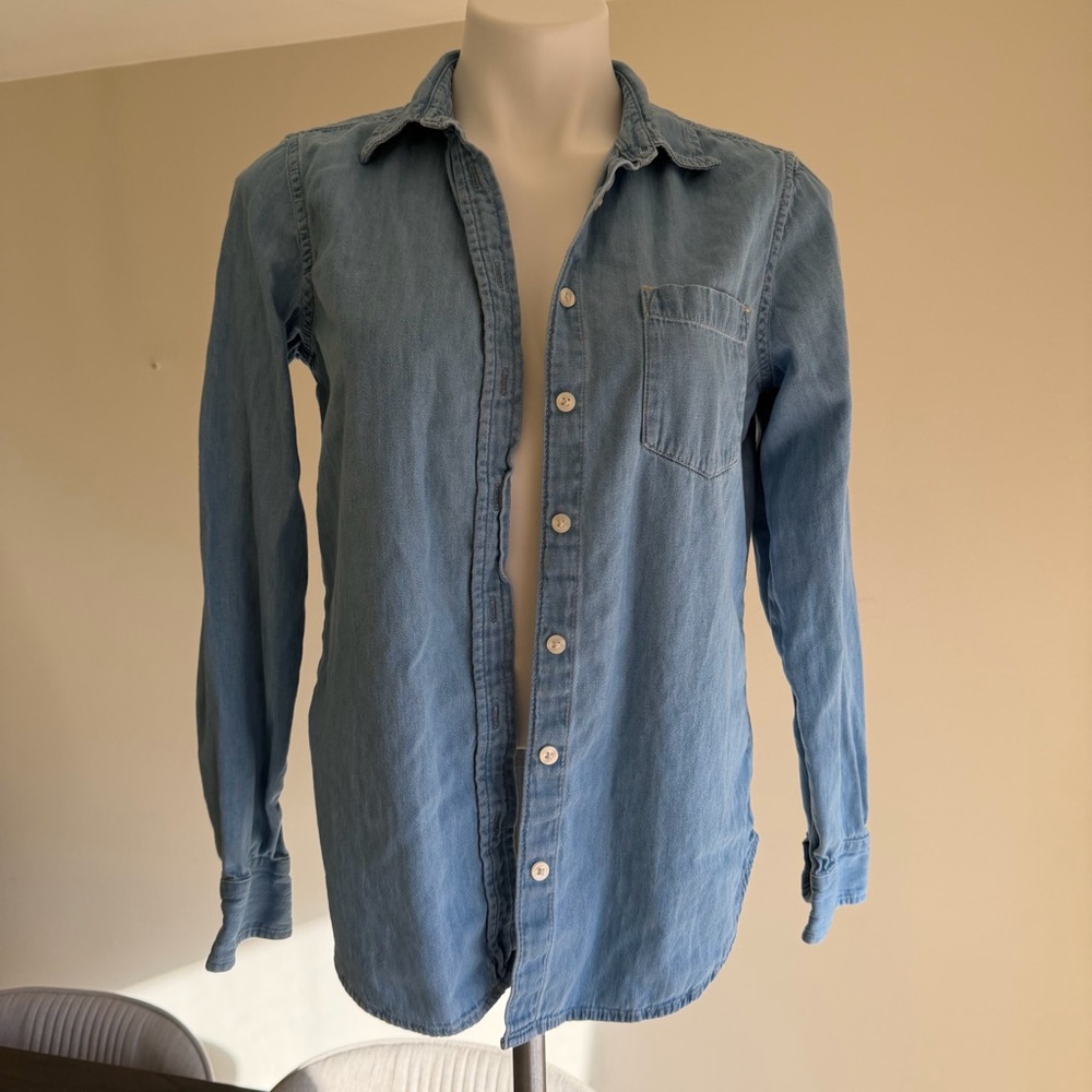 GAP Light Blue Denim-Style Button Shirt